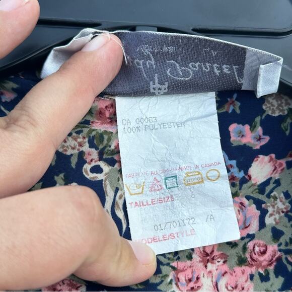 Vintage Randy Pantel Victorian Flower Print Button Front Shirt, Lace, Size 6 - Picture 10 of 11